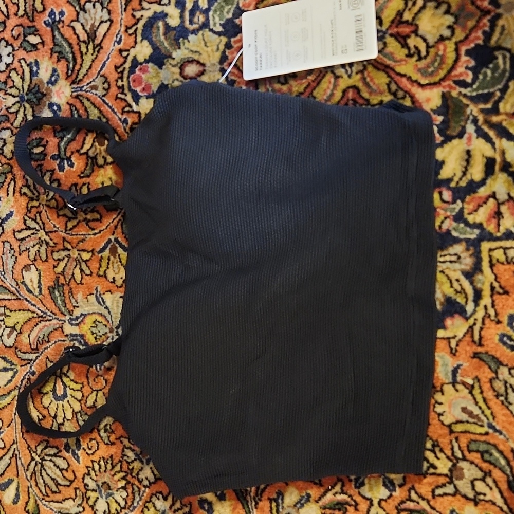 Athleta Scoop Crop Pique Tankini D-DD M NWT Black - Picture 4 of 7